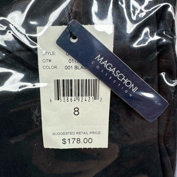 Magaschoni Collection Women's‎ NWT Black Old Money Wrap Pencil Skirt 8/W30 - Picture 9 of 9